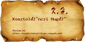 Kosztolánczi Hugó névjegykártya